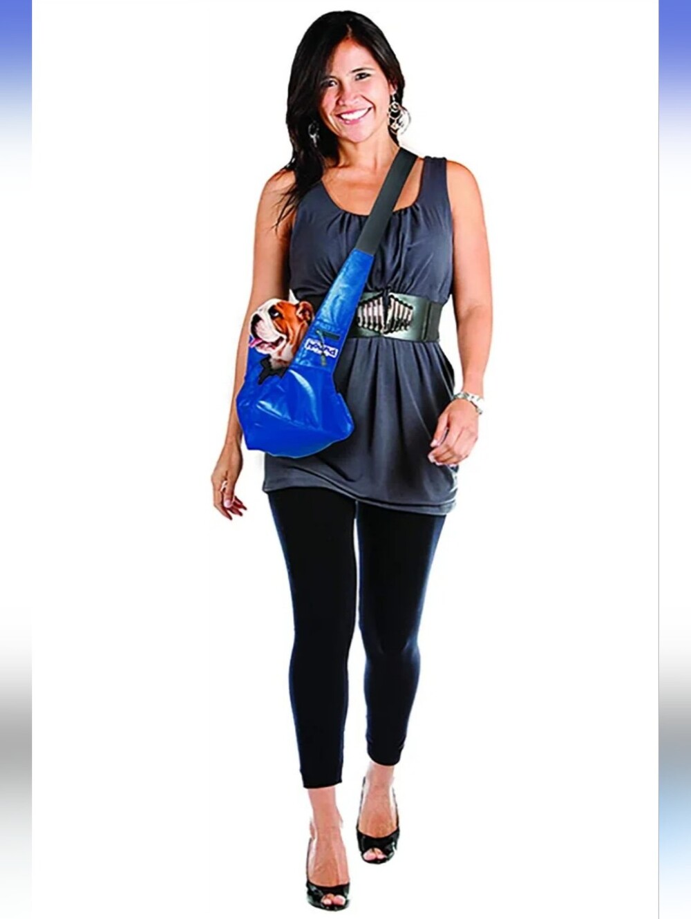 Outward Bound - Blue & Gray Pet Carrier Adjustable Sling Crossbody